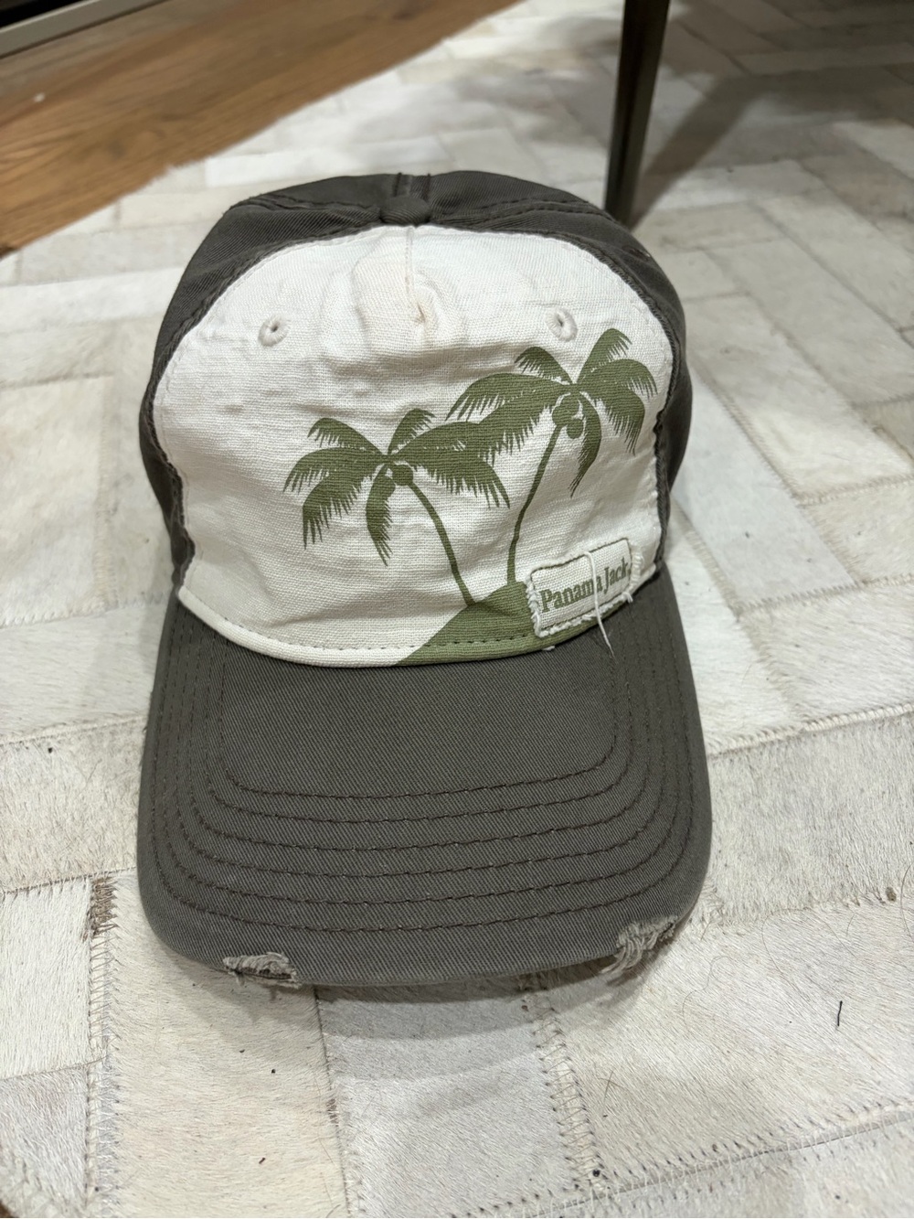 Panama Jack Olive Green Cotton Strapback Cap